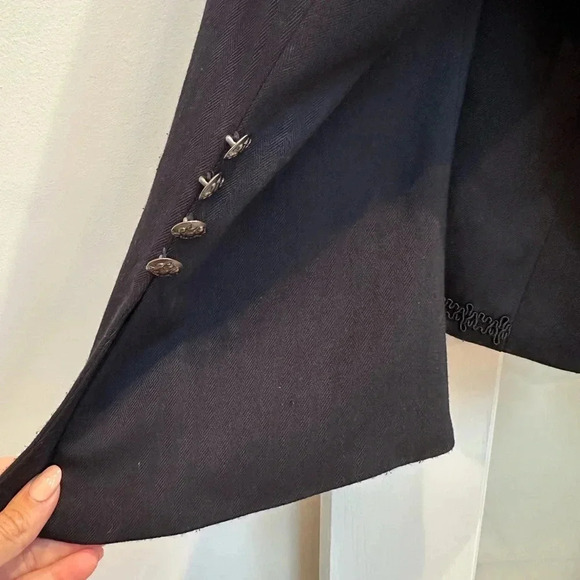 LB Collection by Lane Bryant Formal Embroidered Navy Blazer Jacket Plus Size 28 - Picture 9 of 13